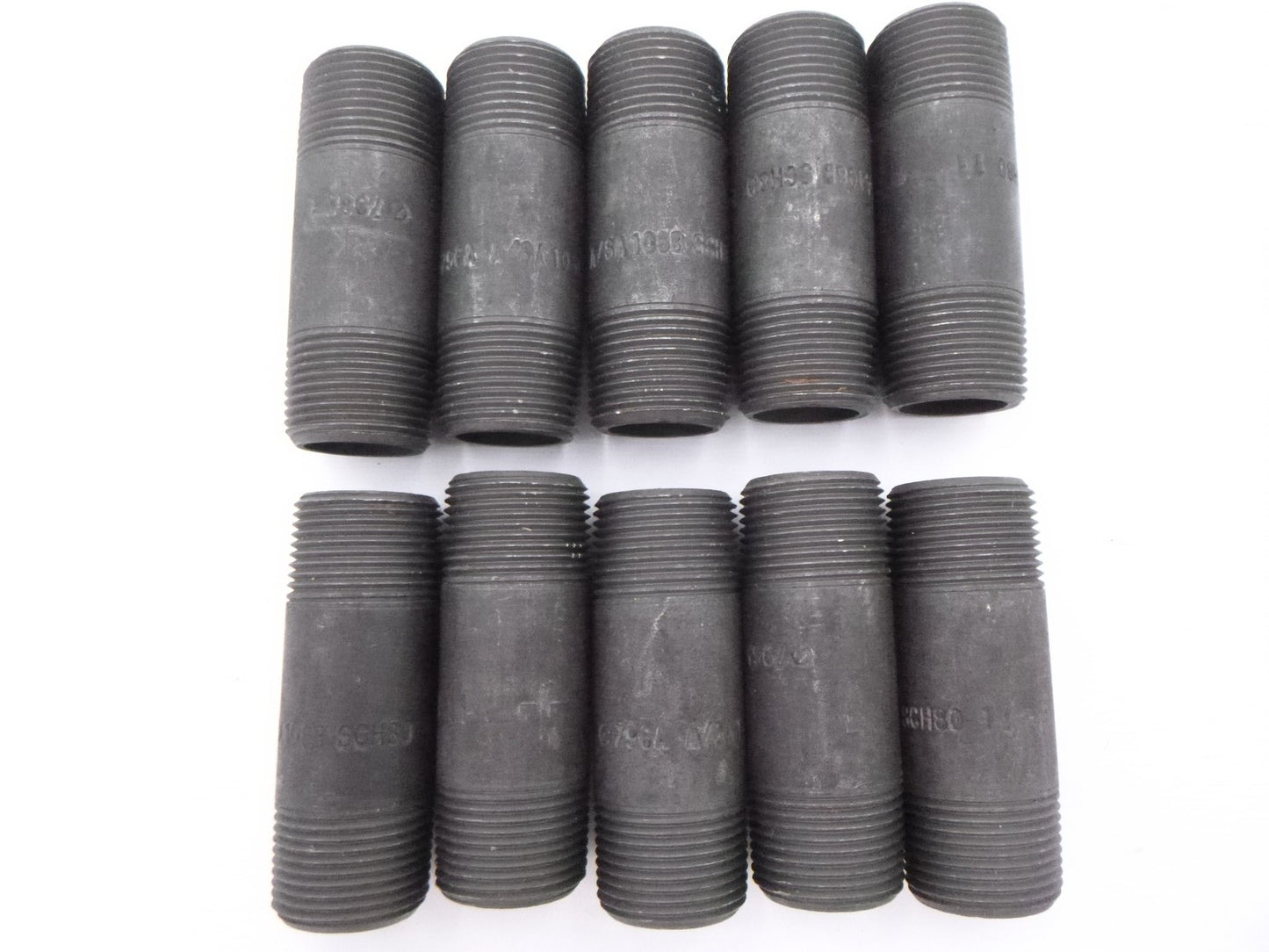 10 Pack 1" MNPT x 3-1/2" Black Carbon Steel Nipples Sch 80