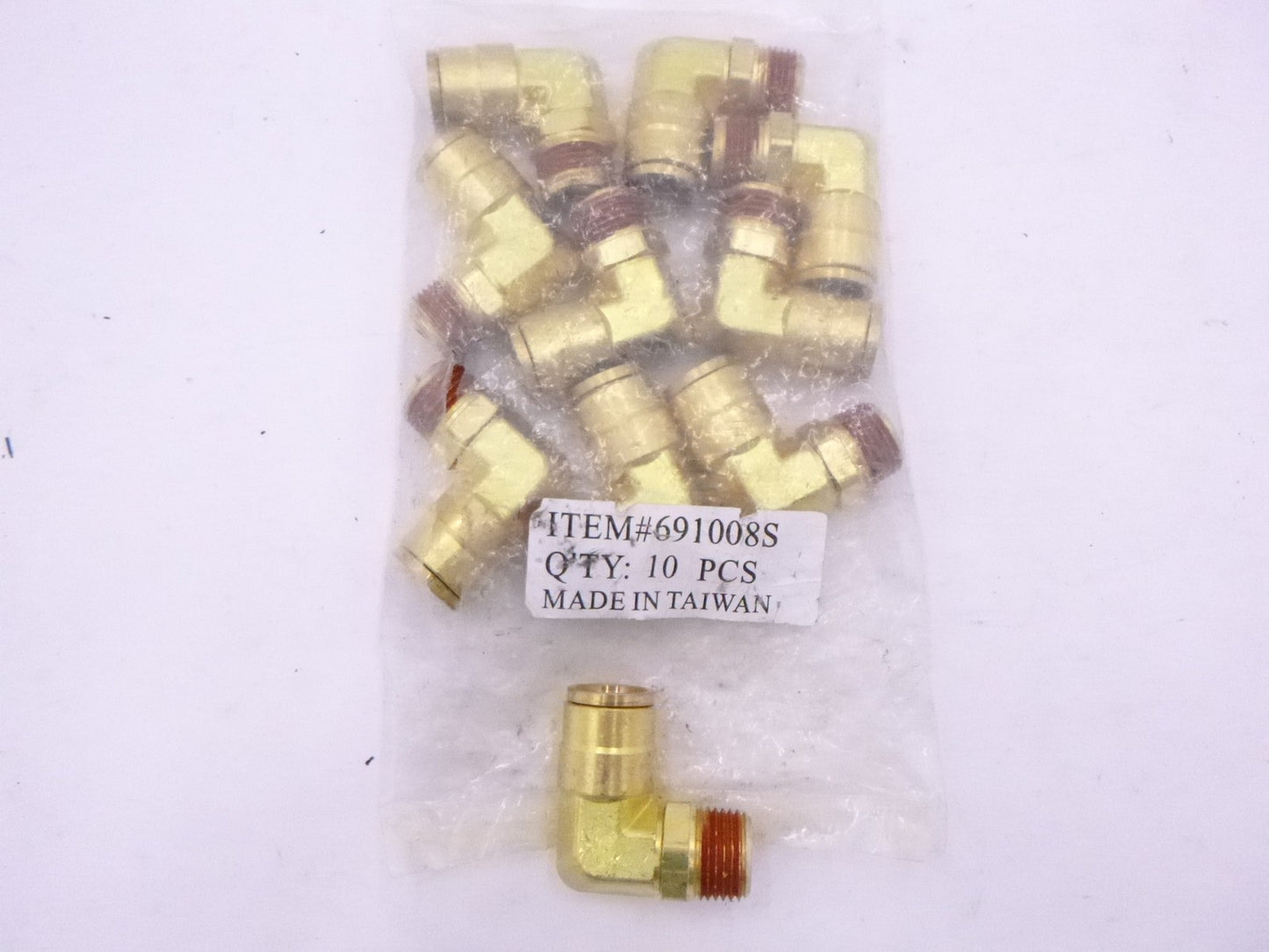 10 Pack 5/8" PI x 1/2" MNPT Brass DOT Push-In Swivel Elbow