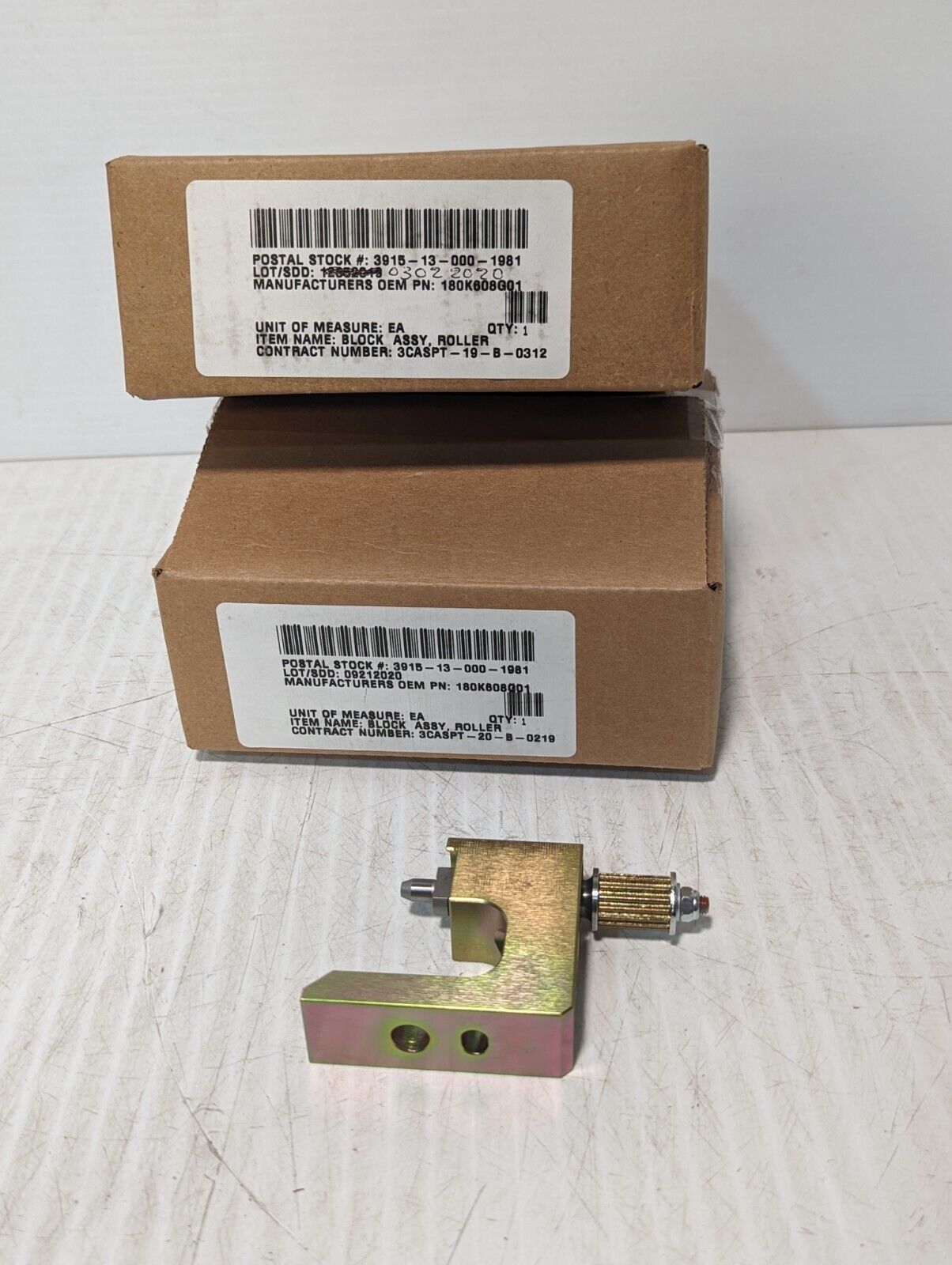 Lot of 3 - 180K608G01 Roller Block Assembly 3915-13-000-1981