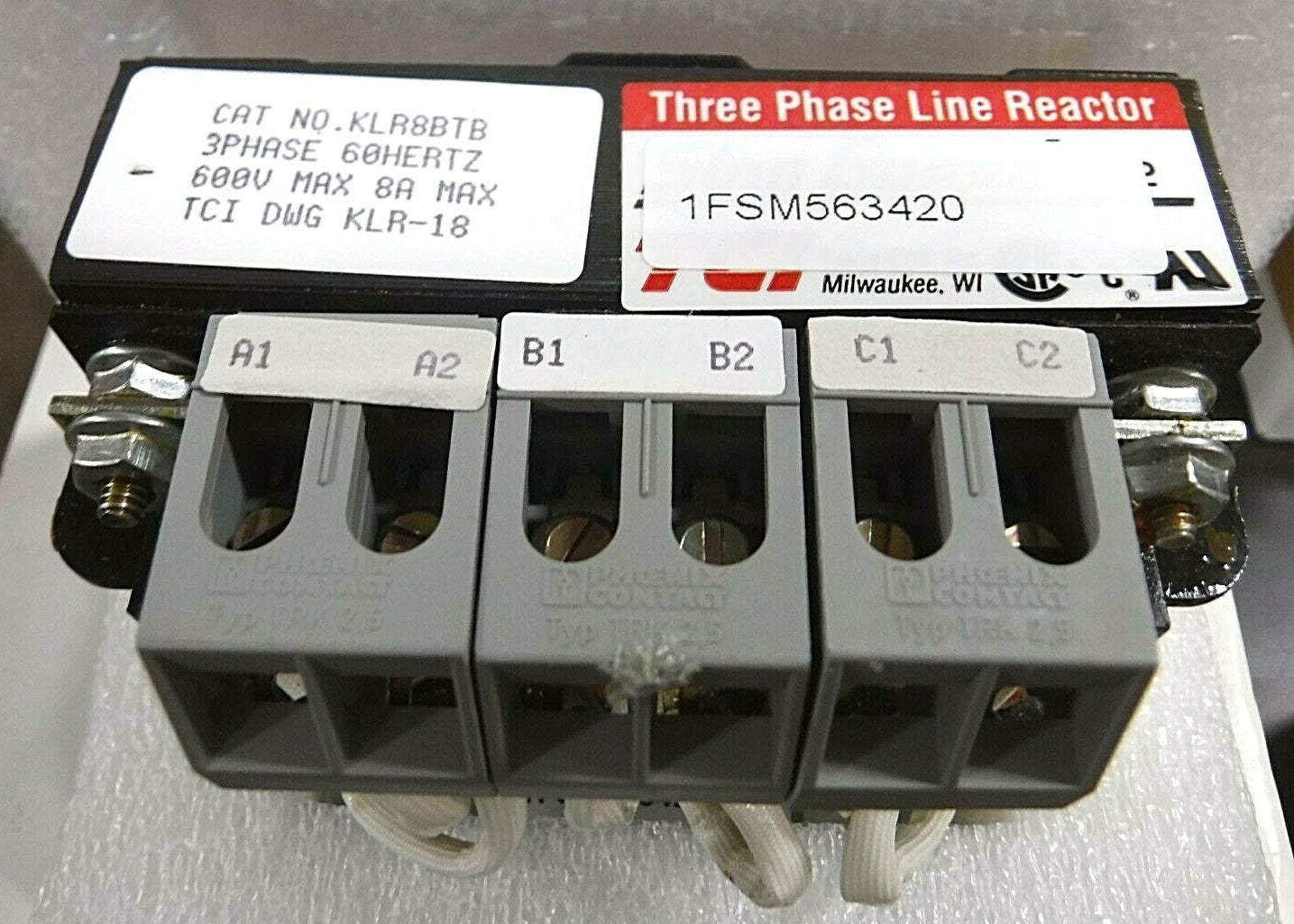 Rapistan Systems, 1FSM563420, KLA8BTB, Sine-Guard Three-Phase Line Reactor