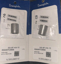 *QTY 2* Swagelok SS-8F-K4-15 15 Micron Filter Element. *FREE SHIPPING!* Q7