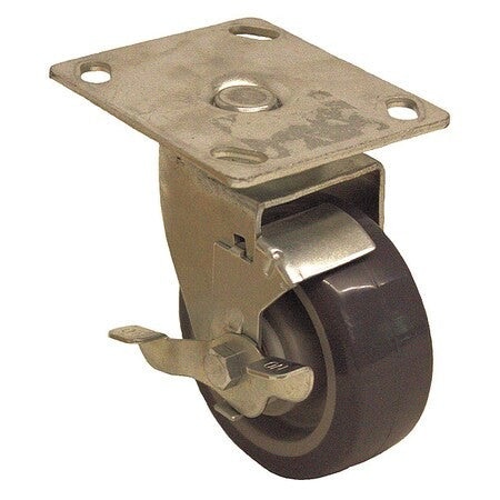 Zoro Select P13s-Rp050d-14-Sb Plate Caster,240 Lb. Load Rating,Swivel