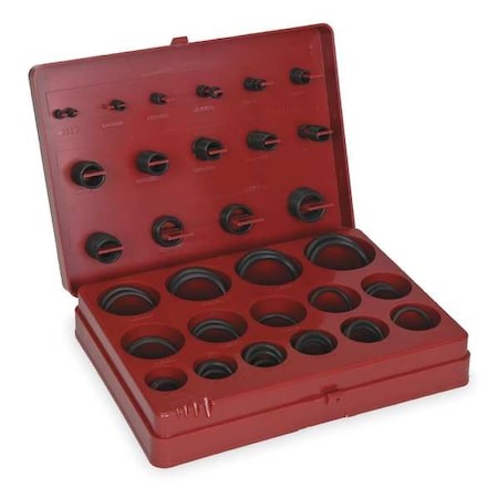 Zoro Select 1Rgy4 O-Ring Assortment, Viton, 180 Pcs, 30 Szs