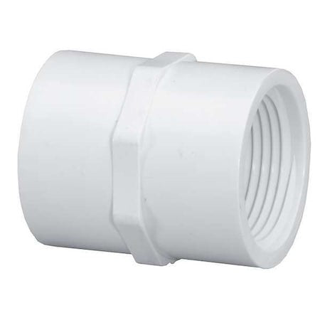 Zoro Select 430131 Pvc Coupling, Fnpt X Fnpt, 1 In X 3/4 In Pipe Size