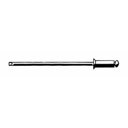Zoro Select U34128.015.5355 Blind Rivet, Countersunk Head, 5/32 In Dia., 15/32