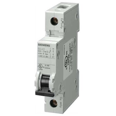 Siemens 5Sj41067hg40 Iec Miniature Circuit Breaker, 5Sj4 Series, 6A, 1 Pole,