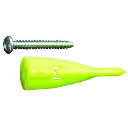Wallclaw Anchors Pck-Wc50-Ys Wallclaw Anchors Wall Anchor, 2" L, Plastic, 60