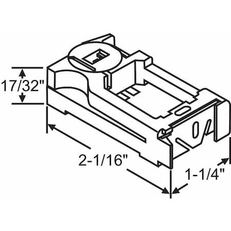 Zoro Select 85-503 Lock Shoe,Window Balance Pivot,2.062" L