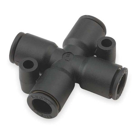Legris 3107 56 00 Equal Cross, 1/4 In Tube Size, Nylon, Black, 5 Pk