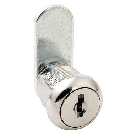 Ccl 65001 Disc Tumbler Keyed Cam Lock, Bright Chrome, 5/8 In For Door