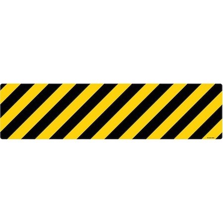 Stranco Fs-624-909 Anti-Slip Floor Sign, 6 In H, 24 In W, Vinyl, Horizontal