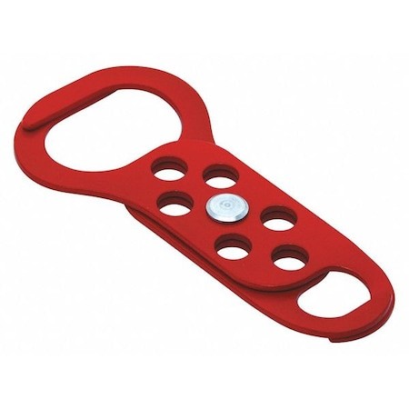 Zoro Select 45Mz81 Lockout Hasp,Red,5-23/64 In. L,Steel