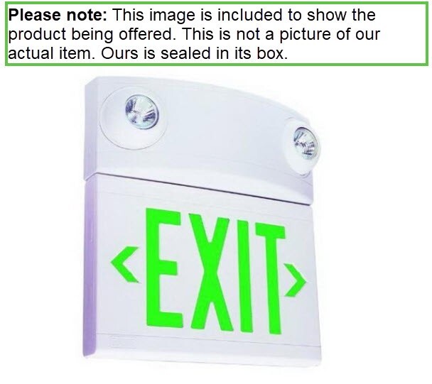 Hubbell LTUGW Exit Sign with Emergency Lighting, (2) Halogen Lights, LT Series