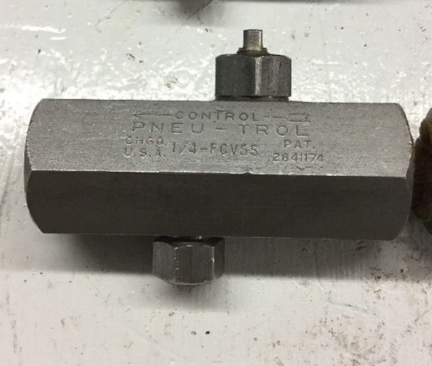 (QTY 4) PNEU-TROL 1/4-FCV-SS Flow Control Valve 1/4" Female NPT Thread