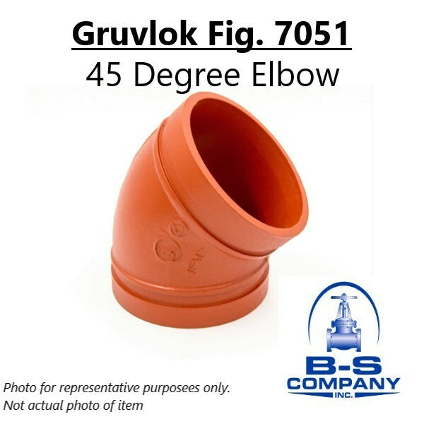5" GRUVLOK 7051 45° Elbow Grooved End IPS Pipe Fitting For 5.562 O.D. Steel Pipe