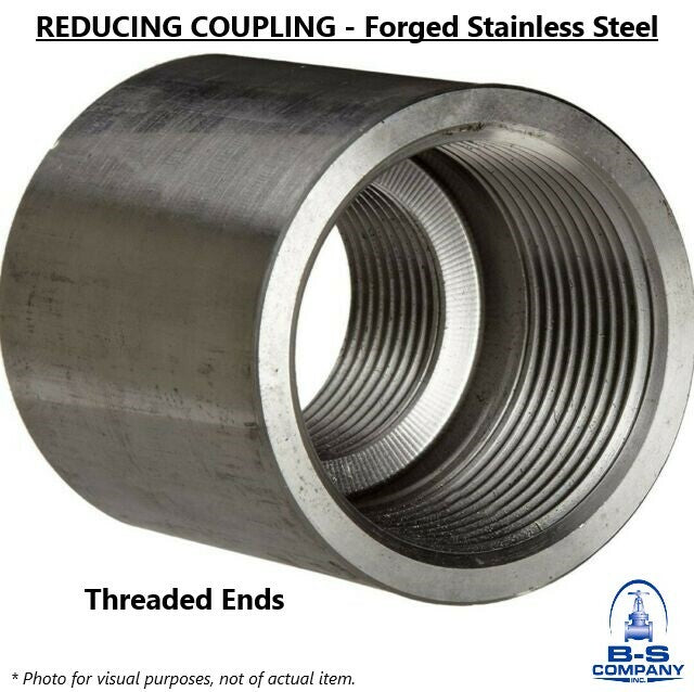 Reducing Coupling 3/4" x 1/4" 3000# Forged Stainless 304 Threaded (Lot of 5)