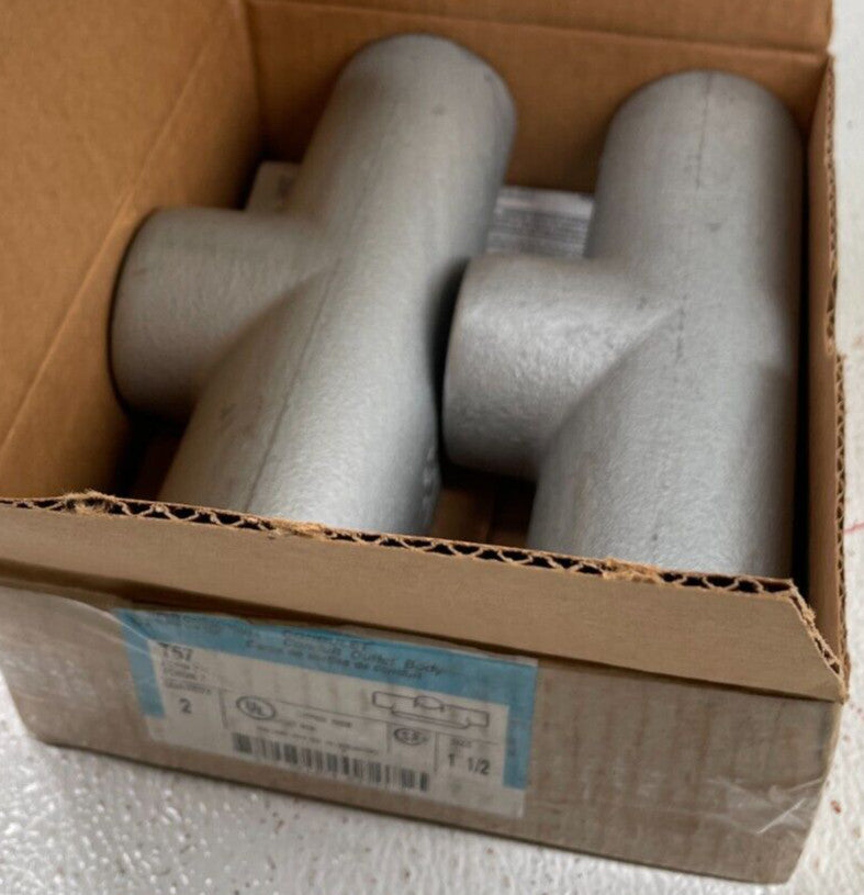 (2) Crouse-Hinds T57 1-1/2" Condulet Conduit Outlet Body Electrical Fitting
