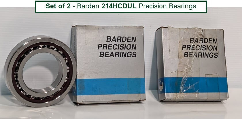1 Pair of Barden 214HCDUL Angular Contact Bearings, ABEC 7 Precision Bearings