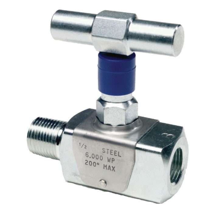 BALON N463MF Needle Valve 1/2" Male x Female NPT 6000-psi Resilient Seat