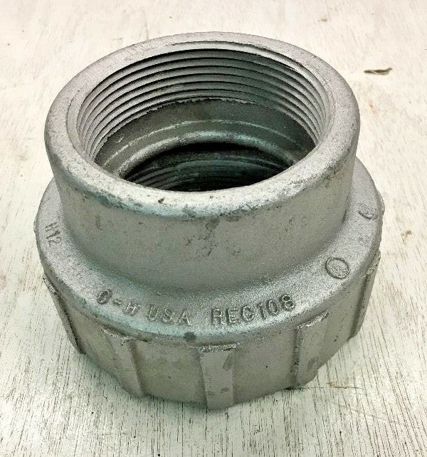 Crouse Hinds REC108 Threaded Reducer Conduit Fitting 4" X 3" Iron Alloy