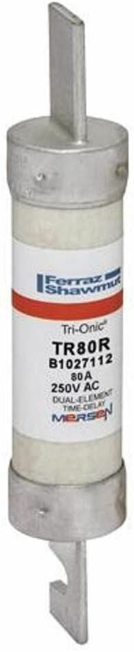Ferraz Shamwut/Mersen TR-80R, 80 Amp (80A) 250V Fusetron Dual Element Time-D