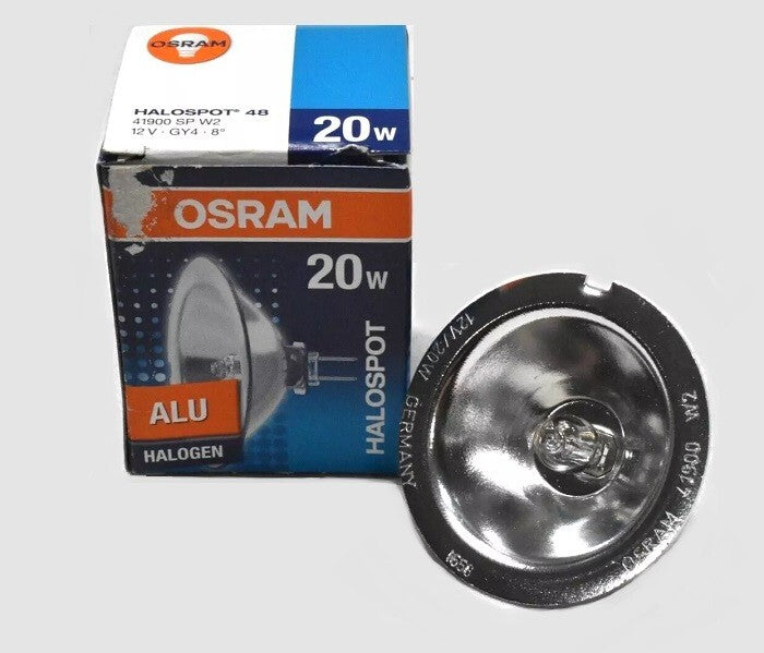 Osram Halospot 48 ALU Halogen Lamp Bulb, 12V, GY4, 8 Deg, 20W PN: 41900 SP W2