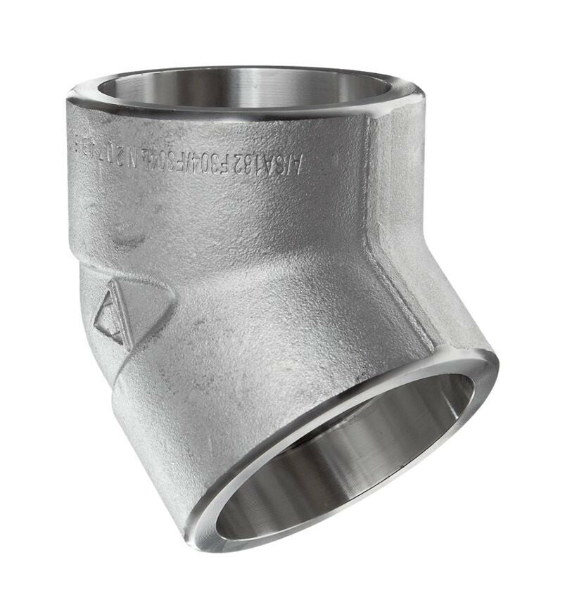 45-Degree Elbow 2" 3000 Forged Stainless 304/304L Socket Weld Pipe Fitting