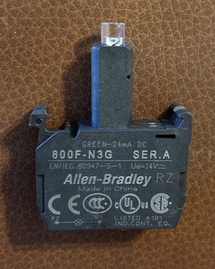 *QTY 5* Allen Bradley 800F-N3G Green Light Module SER A 24V 24mA. Ser A. NEW! B5