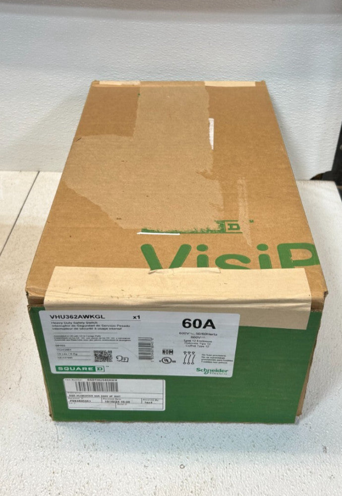 Square D VHU362AWKGL Heavy Duty Safety Switch 60A 600V Type 12 Enclosure
