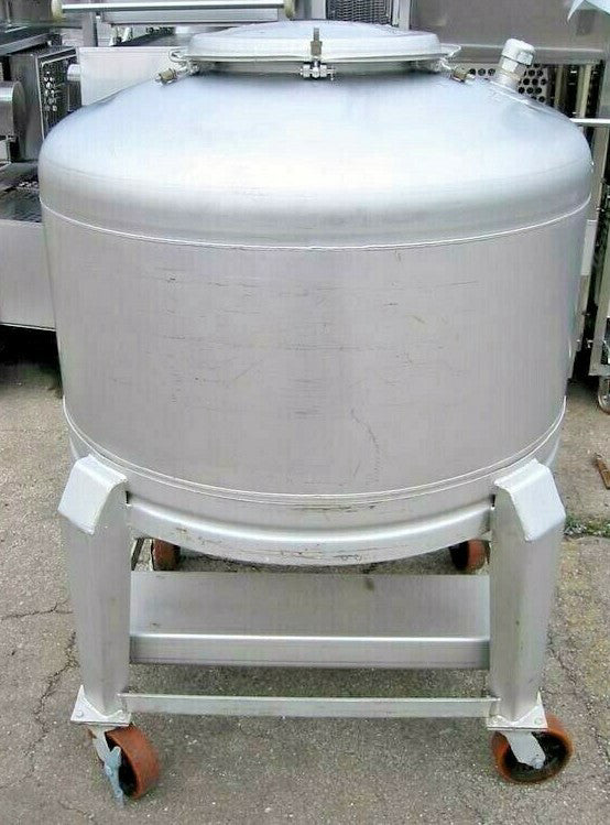130 Gallon Portable Stainless Steel Tote with  15"dia Manway/Cover