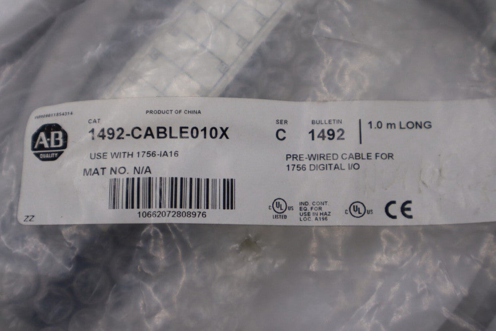 NEW Allen Bradley 1492-CABLE010X Cordset Cable 1m STOCK H1004