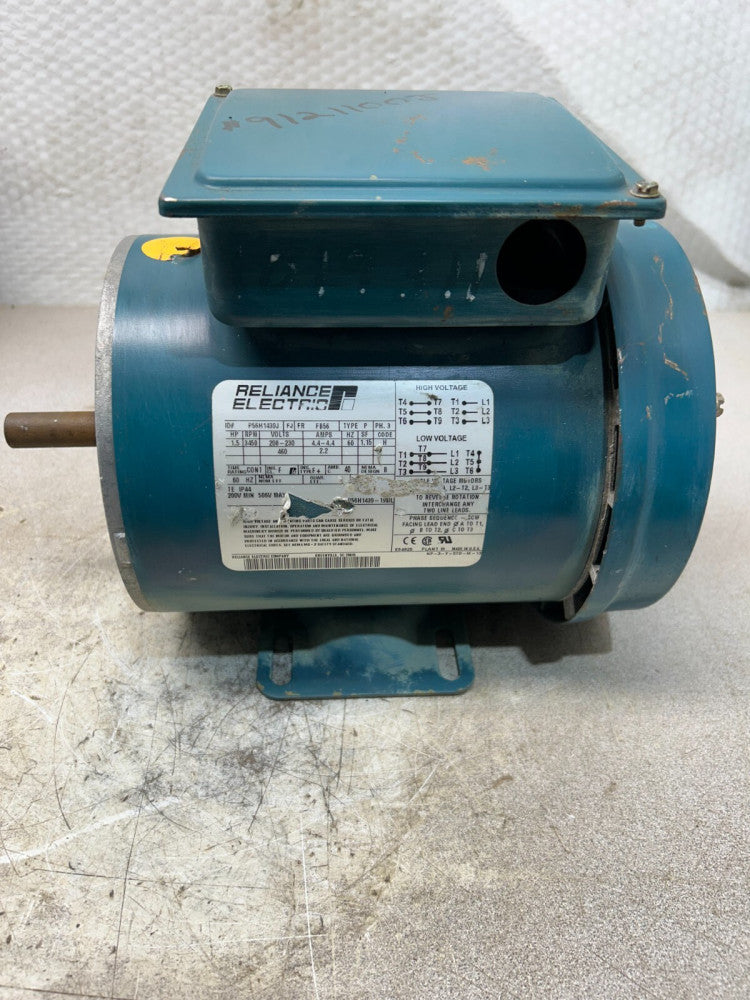 USED RELIANCE ELECTRIC MOTOR PH 3, 208-230V, 3450 RPM, HP 1.5 P56H1439J