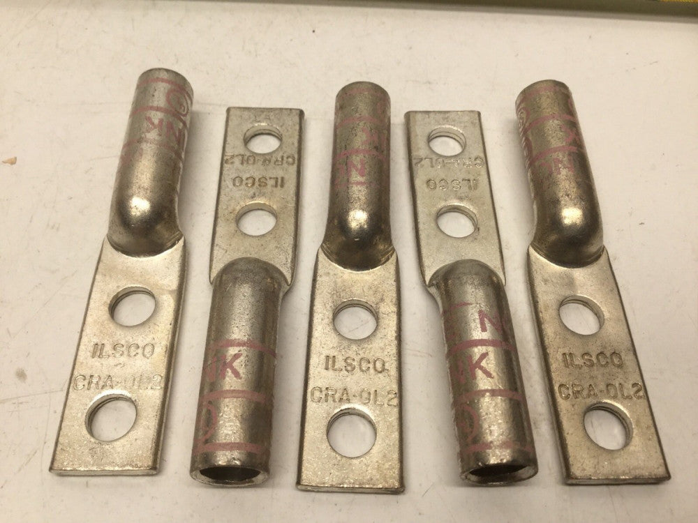 ILSCO CRA0L2 #2 Pink 2 Hole 5/16" Long Compession Connector Lug (Lot of 5)