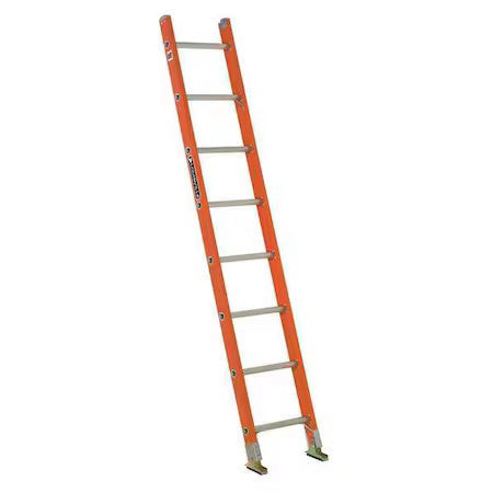 Louisville Fe3108 8 Ft Overall H, Straight Ladder, Fiberglass, 8 Steps, Orange