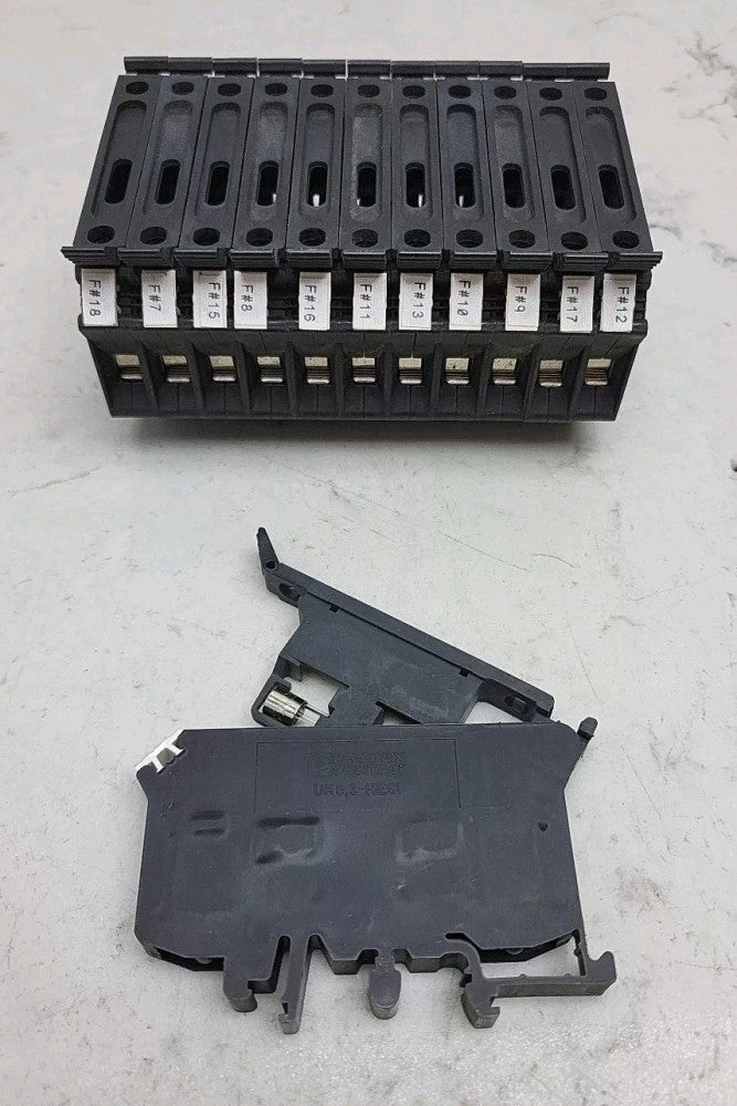12 Pack Phoenix Contact UK6,3-HESI Fused Terminal Block 600V 25A Max 