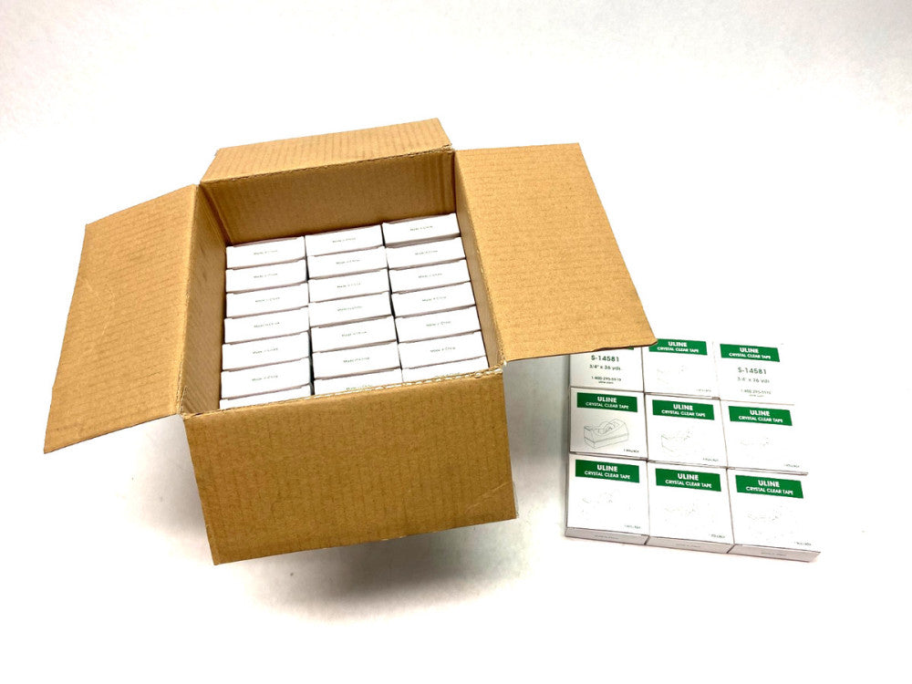 ULine S-14581 Crystal Clear Tape 3/4" x 36 yds BOX OF 57 ROLLS