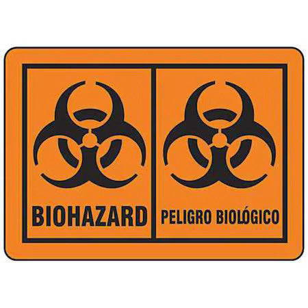Brady 31264Ls Bilingual Biohazard Label, Biohazard/Peligro Biologico, Paper, 3