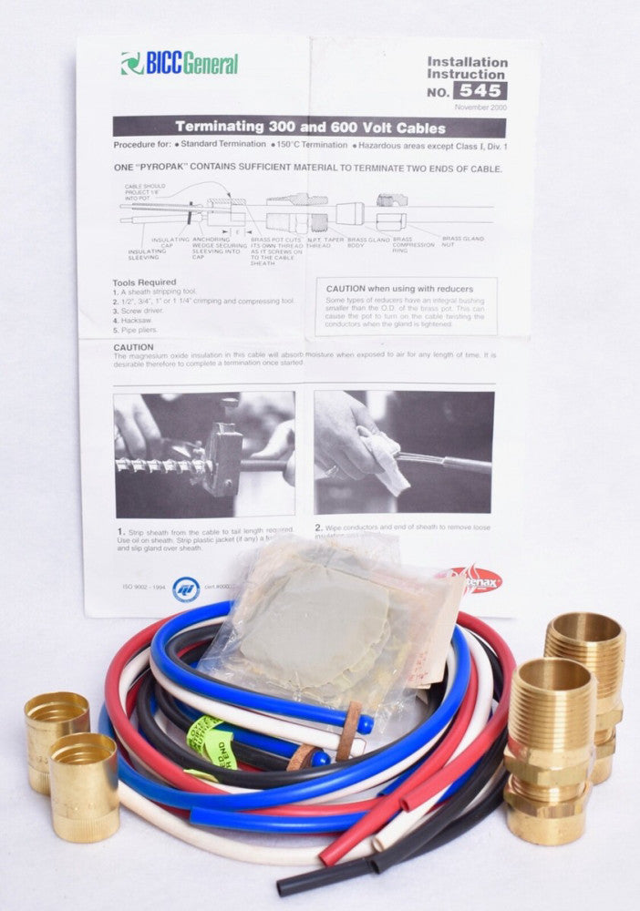 Pyrotenax Pyropak 545 Termination Kit for 300 & 600 Volt Cables – SPMX ...