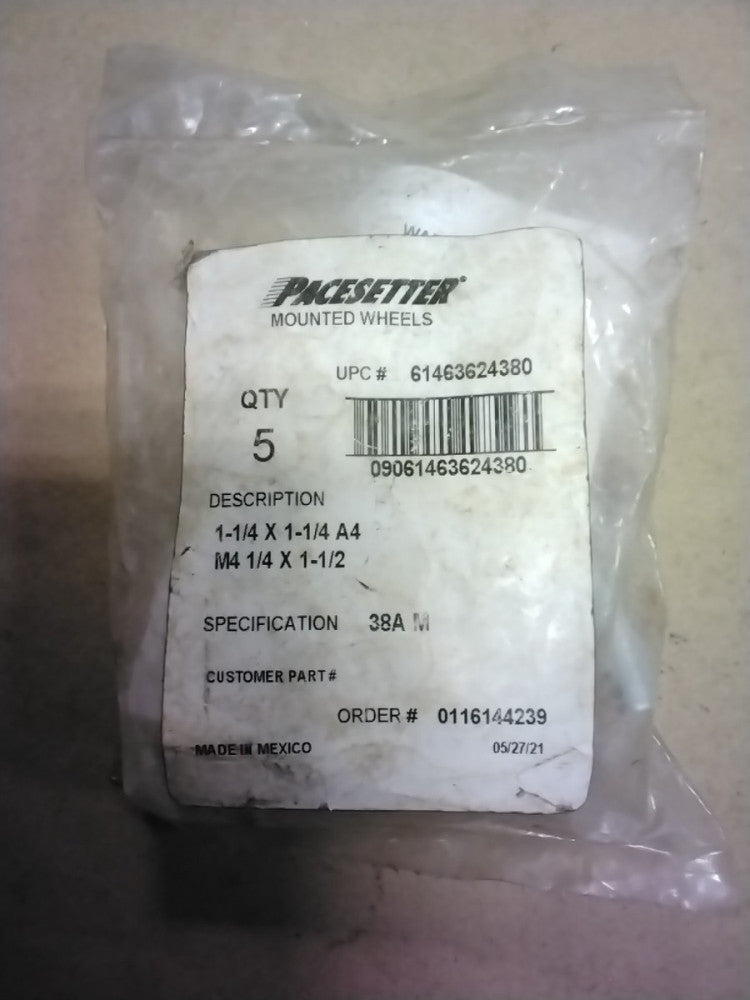 Pacesetter Mounted Wheels 1-1/4 x 1 1/4 A4 M4 1/4 x 1-1/2 - 5/PK 