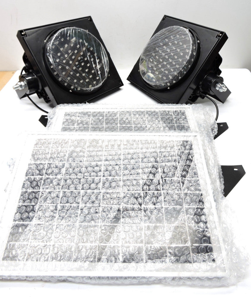 (Box of 2) - LLI Lighting CFLBC08-Y-T Solar Powered 8" Flashing Beacons - NEW!
