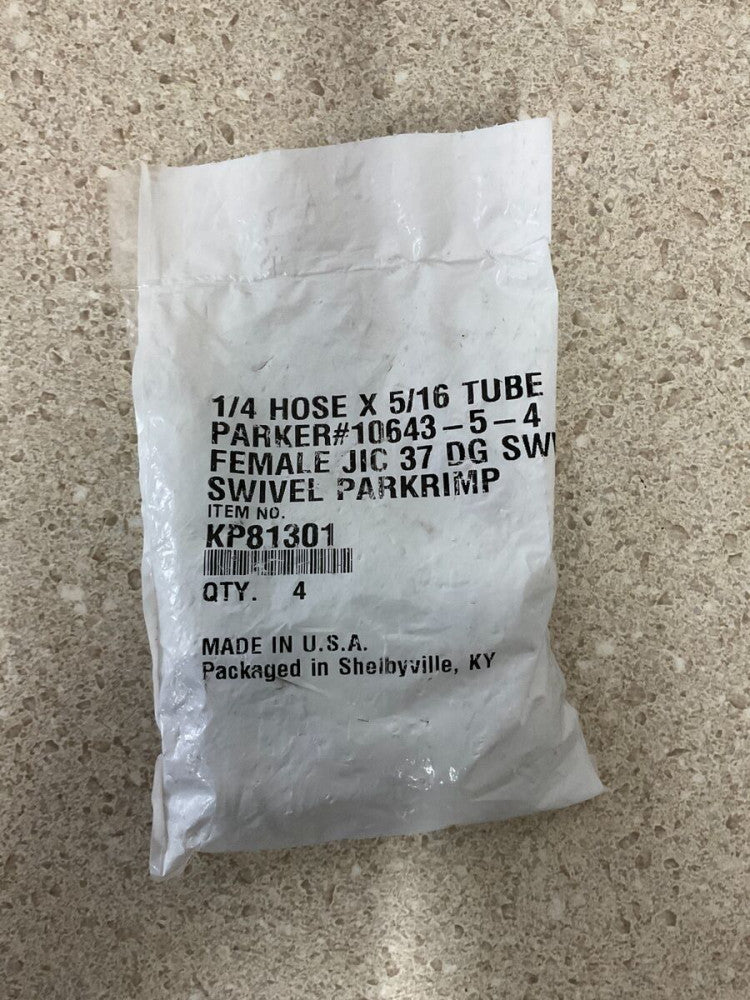 Parker 10643-5-4 1/4 Hose X 5/16 Tube KP81301 NEW (Pack of 4)