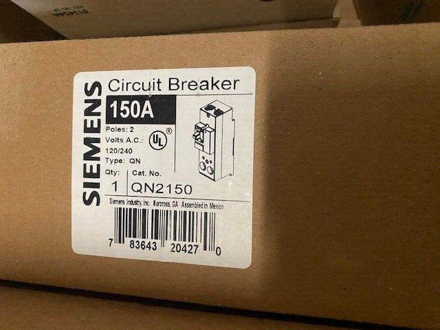 QN2150 SIEMENS 2 POLE 150 AMP 240V CIRCUIT BREAKER (NEW)