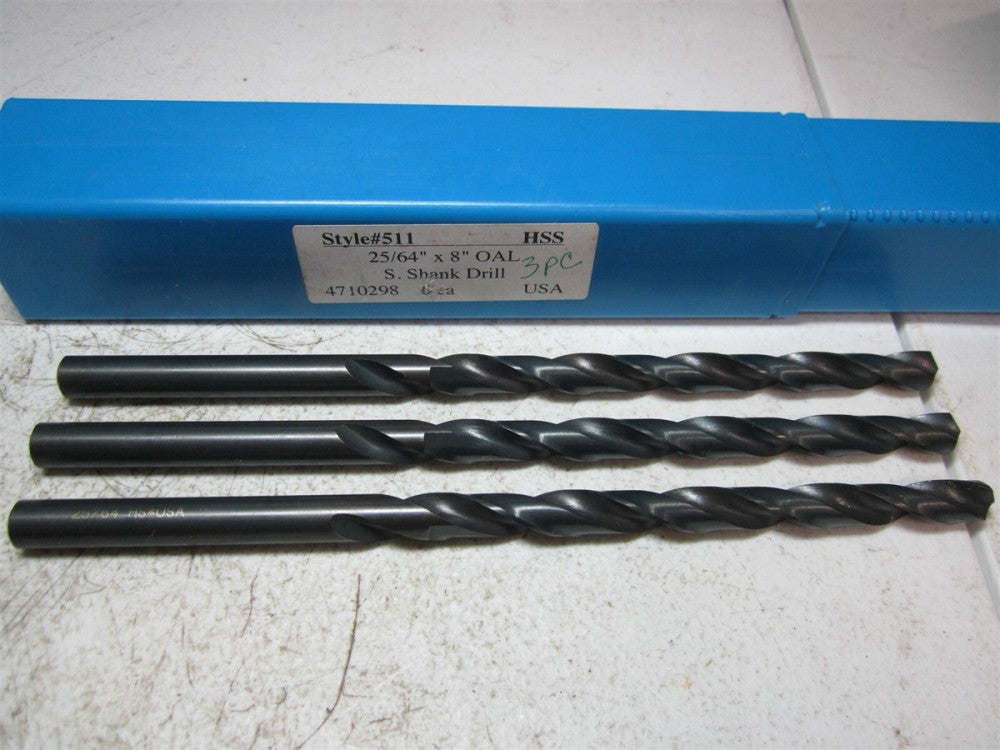 Chicago - Latrobe (4710298) 25/64" 118° 2-Fl HSS Extra Length Drill Bit - Qty 3