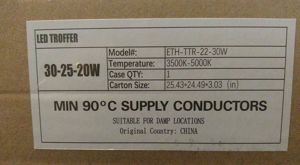 (2)LED TROFFER 2 X 2 FOOT CONCORD LED CENTER BASKET, 30W, 120-277V, 3500K-5000K