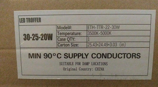 (2)LED TROFFER 2 X 2 FOOT CONCORD LED CENTER BASKET, 30W, 120-277V, 3500K-5000K