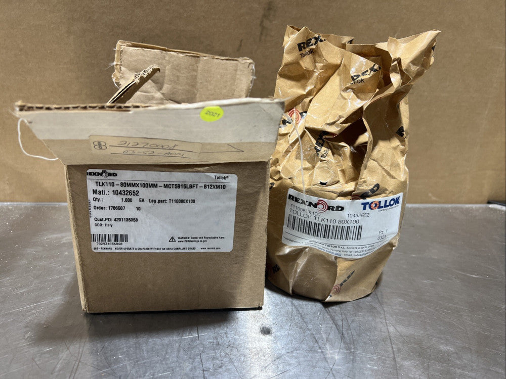 Tollok (Rexnord) T110080X100 10432652 Nos Surplus