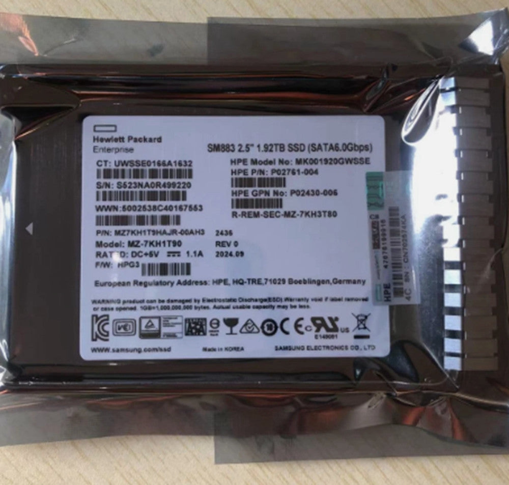 NEW P18426-B21 P18484-001 HPE 1.92TB SATA 6G 2.5" SFF RI G9 Gen10 Server SSD US