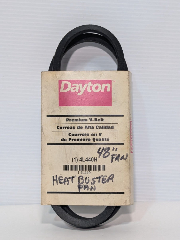 Dayton Premium V Belt 4L440H Replacement V-Belt, Black, Pre-Owned, as shown