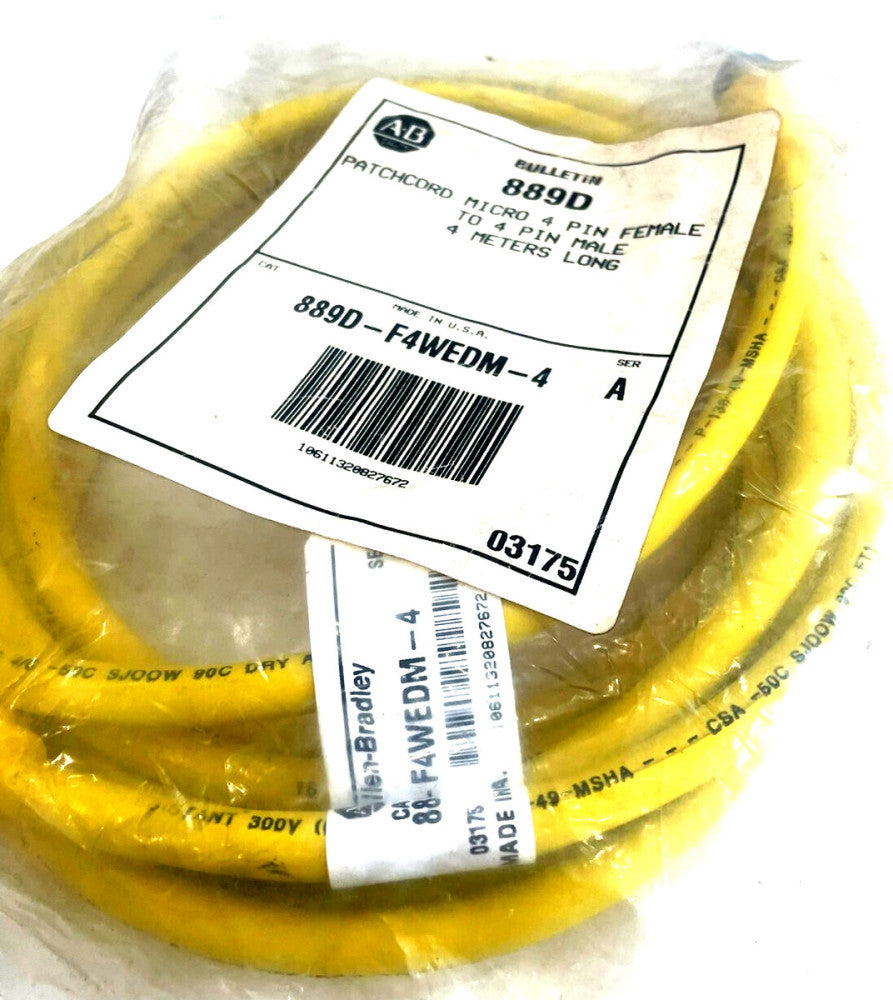 A / B 889D-F4WEDM-4 PATCHCORD SER. A 4 METERS 889DF4WEDM4 NEW, SURPLUS
