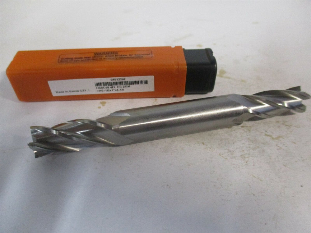 (E2063028) 7/16" x 1" x 1/2" x 4-1/8" OAL 4 Flute Cobalt RH Square End Mill 